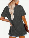 Chic Casual V-Neck T-Shirt with Trendy Print – Perfect for Everyday Style