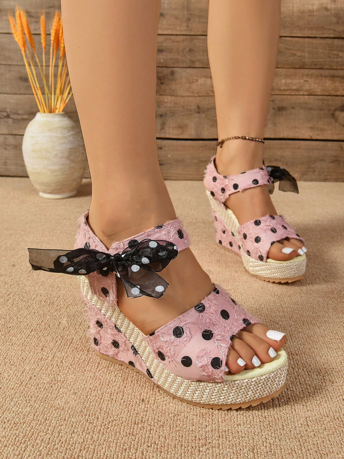 Get ready to say "I do" to style and comfort with our Elegant Handmade Floral Wedge Sandals. These waterproof peep toe platforms are perfect for summer weddings and feature intricate floral designs. Handmade for both fashion and function, these sandals will elevate any outfit.