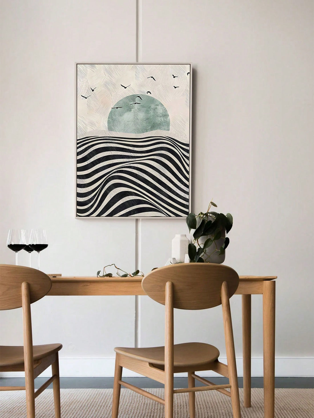 Add a touch of chic style to your home with our Abstract Sunrise Mood Wall Art. This decorative painting features an abstract sunrise design that will liven up any interior space. Get ready to elevate your decor with this unique and playful piece!