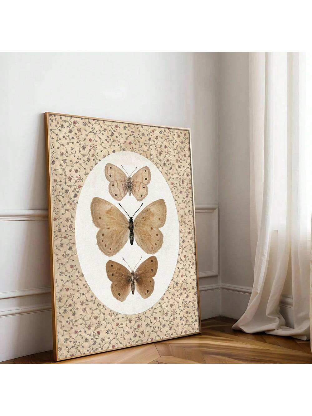 Bring nature's delicate beauty into your space with this charming boho butterfly and moth art poster. Featuring vintage-inspired illustrations with rustic minimalist aesthetics, it's the perfect statement piece for dorms, living rooms, or bedrooms. The soft, earthy tones and whimsical designs add warmth and personality to any wall, creating an inviting atmosphere that celebrates the magic of the natural world. Whether you're a nature lover or simply seeking eclectic decor that sparks joy, this canvas print 