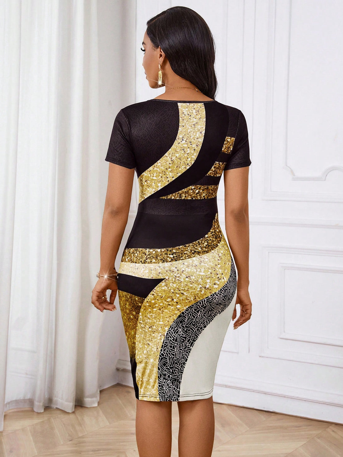 Elevate your wardrobe with this eye-catching two-tone bodycon dress that effortlessly blends stripes and florals! Hug your curves in all the right places while turning heads at the office or making a splash at summer soirées. This versatile number transitions from boardroom to cocktail hour with just a switch of accessories – because who says you can't have fun with fashion that works as hard as you do?