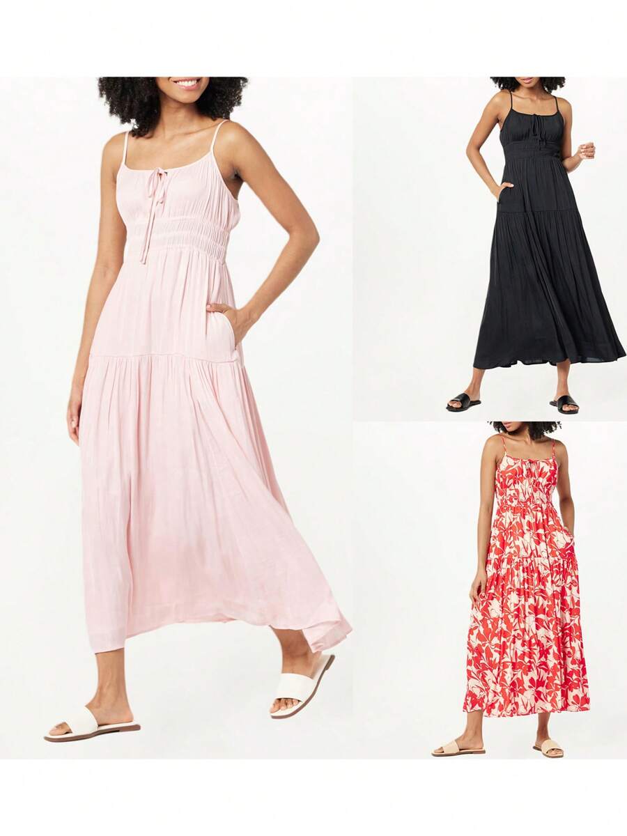 Transform into a summer style star with our Chic Summer Sleeveless A-Line Dress! Featuring a playful combination of a floral print and solid color, this dress is perfect for casual vacations. Did we mention it has pockets? Stay stylish and practical all season long!