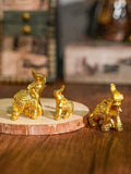 Mini elephant decor set in silver finish for festive styling