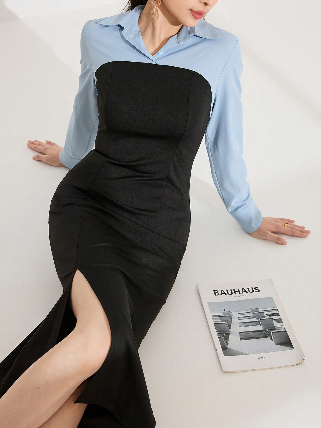 Elevate your everyday style with this woven splice shirt collar dress. Featuring effortless minimalist design, this dress exudes elegance without trying too hard. Perfect for any occasion, this dress is a must-have for any fashion-forward individual looking to make a statement!