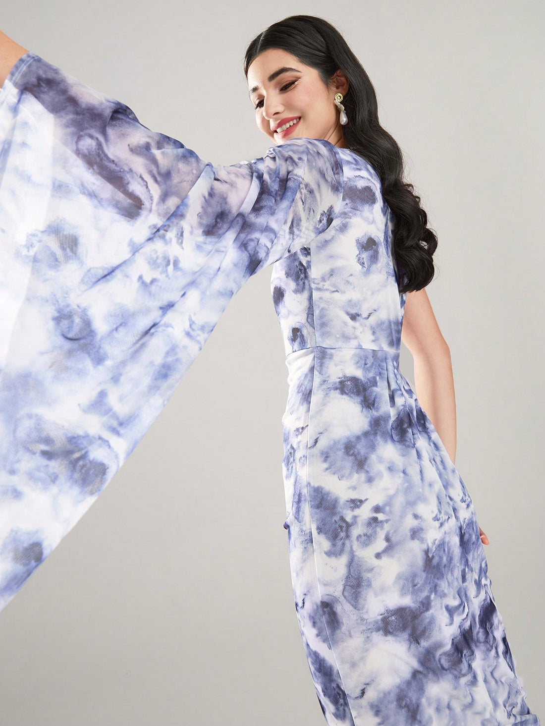 Get ready to turn heads in this elegant, light blue floral asymmetrical dress! Designed for women, it's the perfect choice for weddings and summer concerts. With its stylish design and flattering fit, you'll be the best-dressed guest at any event. Order now and be ready to make a statement!