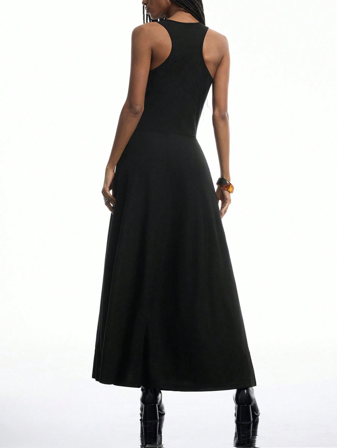 Step out in style with this playful, solid-colored V-neck sleeveless dress designed for effortless everyday chic. Its flattering cut and breezy fabric keep you comfortable and confident from morning coffee to evening strolls. Perfect for mixing and matching, this dress adds a fun, fashionable twist to your casual wardrobe.