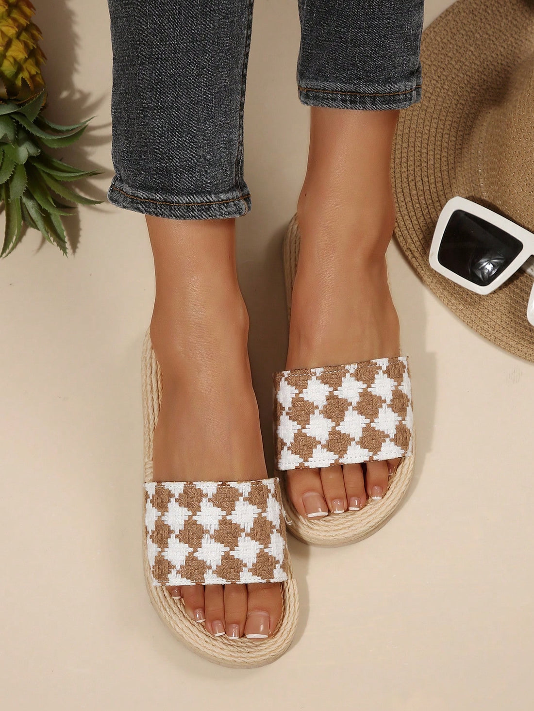 Step into comfort with these trendy embroidered slide sandals! Waterproof and versatile, these playful slippers are perfect for splashing through shower puddles or lounging around the house. The flat design offers easy slip-on convenience while the embroidered details add a splash of personality to your casual footwear collection. Your feet will thank you!