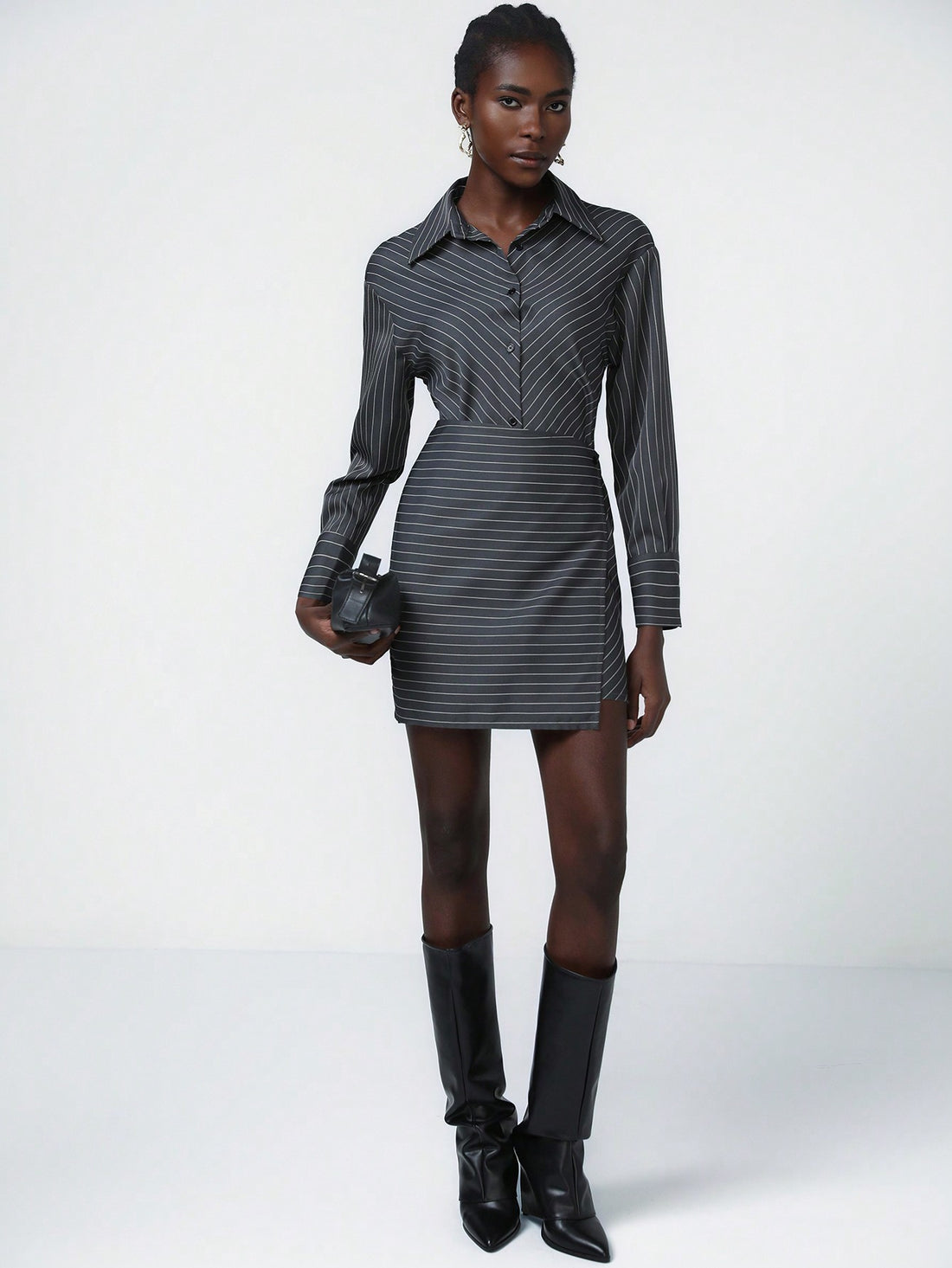 This dress is perfect for college gals looking to make a statement! With its chic v-neck design and trendy color block pattern, you'll stand out from the crowd. The asymmetrical hem adds a unique touch that's sure to catch eyes. Stay stylish, stay sassy, stay you.