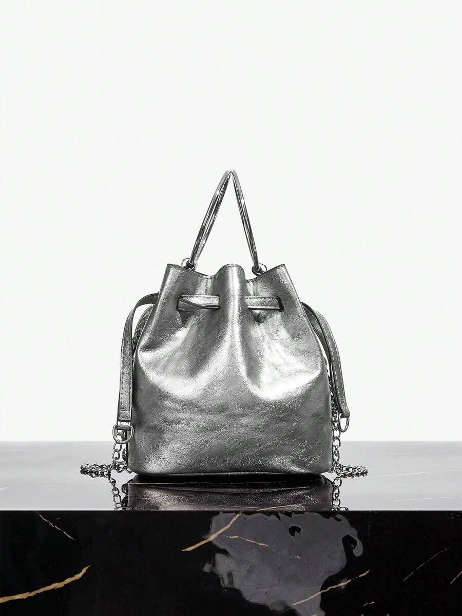 Close-up view of fashionable ladies' top handle hobo bag - elegant and versatile shoulder bag for any occasion with hobo silhouette, top handle for daily use