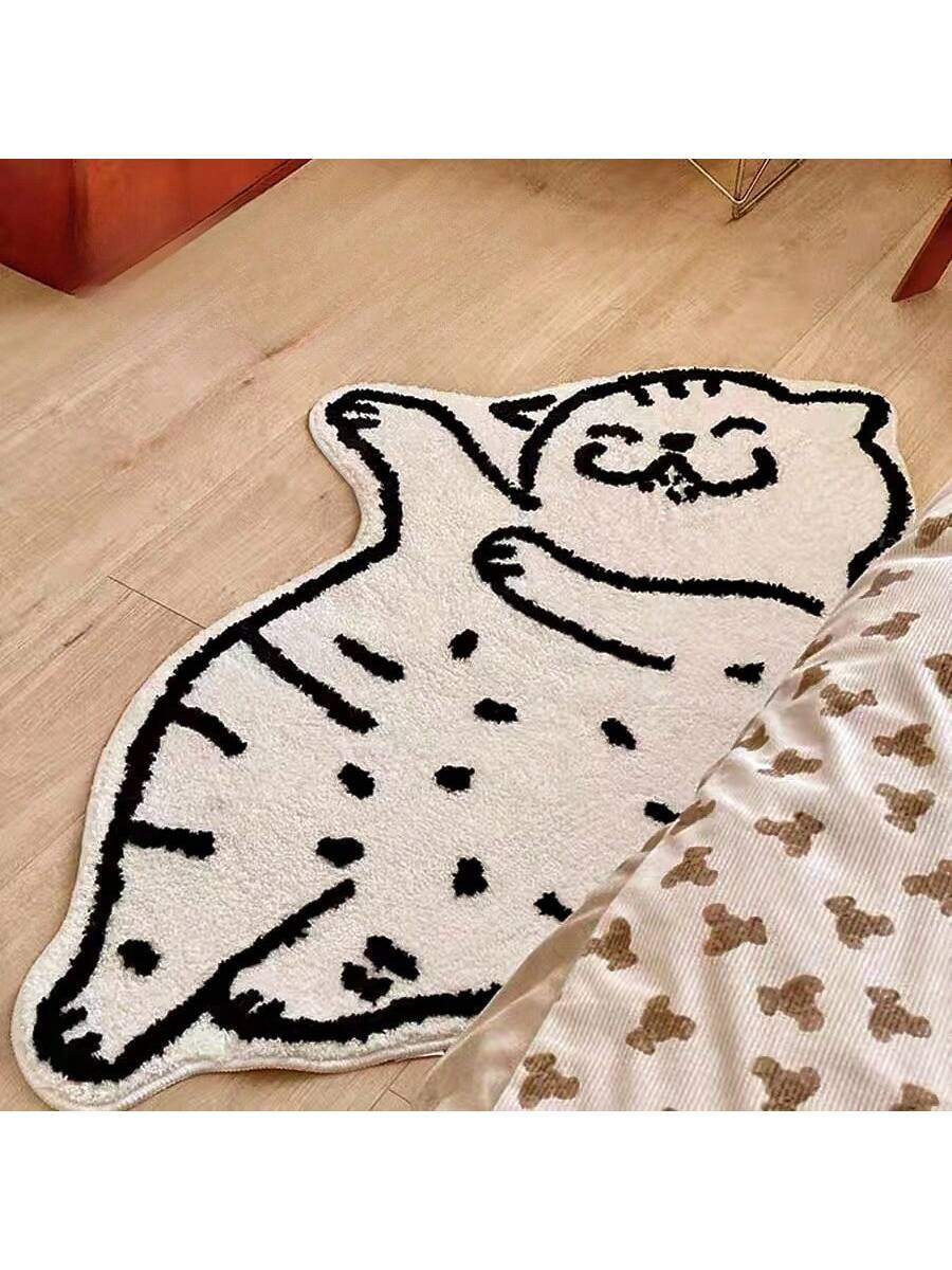 Add a touch of whimsy to your space with this cozy cat-shaped faux wool rug. Soft underfoot and water-absorbing, it’s perfect for brightening up bedrooms or bathrooms while keeping floors dry. This playful doormat combines comfort and charm to make every step a delight.