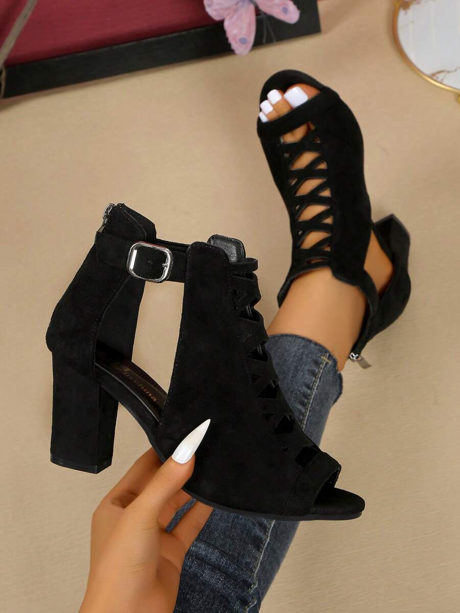 Step out in style with these Stylish Women's Chunky High Heel Sandals. Featuring a trendy hollow-out design and an open toe, they add a flirty touch to any outfit. The chunky high heel offers confident height without sacrificing comfort, perfect for dancing the night away or turning heads on a casual day out. Fun, fashionable, and oh-so-comfortable—these sandals are your new go-to for a playful yet polished look.