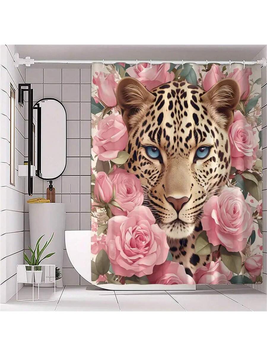 Add a splash of wild charm and floral fun to your bathroom with this Trendy Leopard and Pink Roses Shower Curtain. Waterproof and machine washable, it’s as practical as it is playful. Complete with matching hooks, this curtain brightens your space while keeping water where it belongs. Easy to clean and irresistibly stylish, it’s the perfect way to freshen up your daily routine.