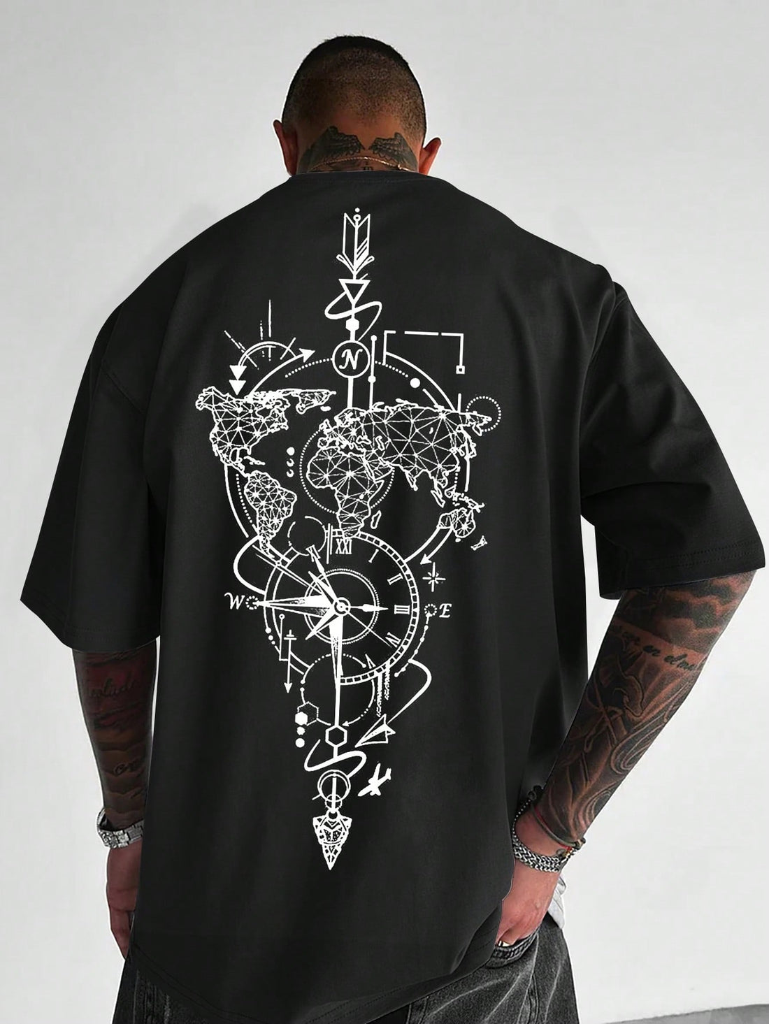 Navigate your style journey with our Plus Size Men's Nautical Map Print T-Shirt! This round neck wonder isn't just a shirt—it's your ticket to adventure on land. The eye-catching map print turns heads while the short sleeves keep things breezy. Perfect for guys who want comfort without sacrificing that "yeah, I look good" feeling. Chart a course for compliments!