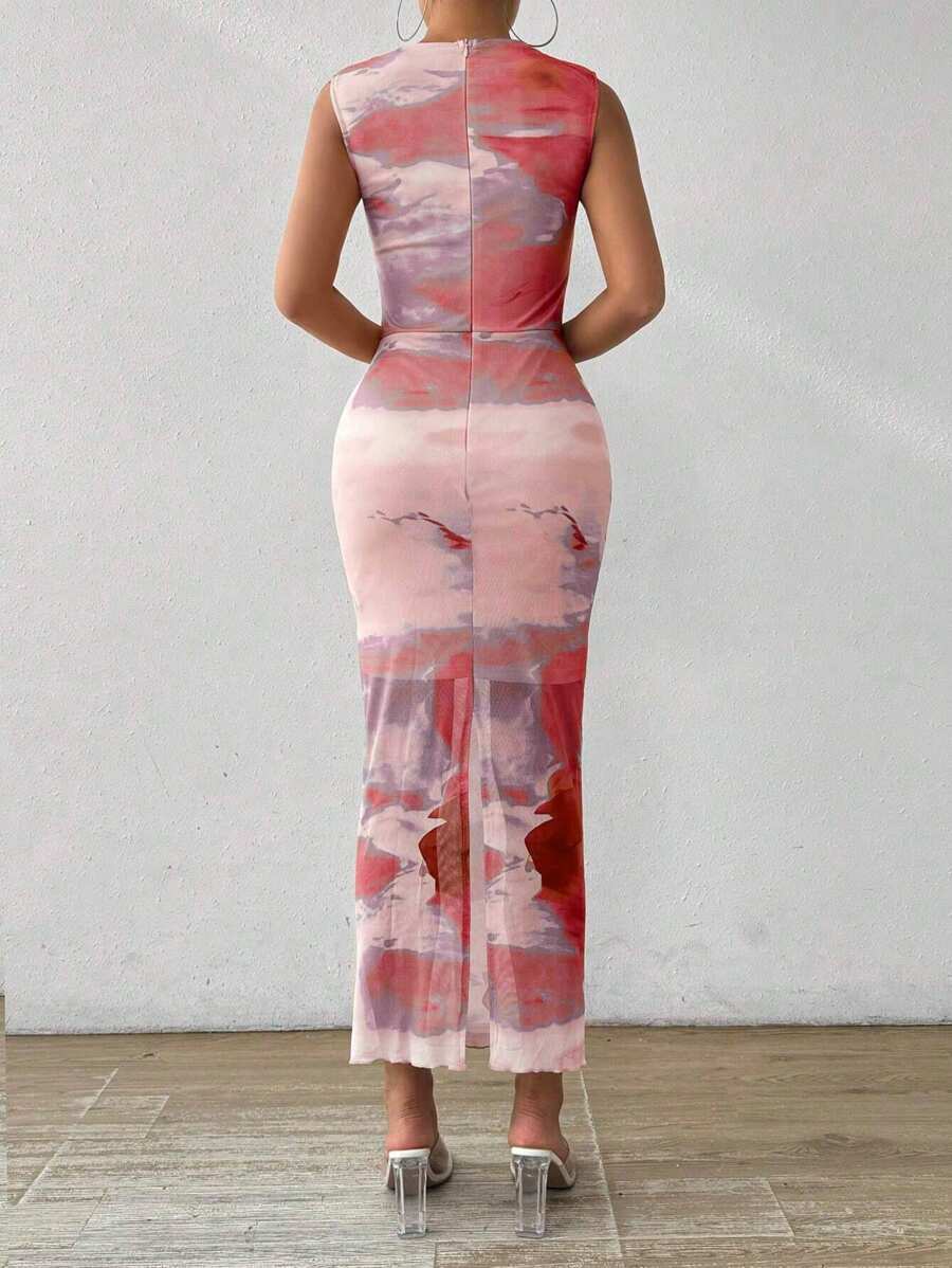 Turn heads in this stunning tie dye bodycon maxi dress that effortlessly blends artistry with sophistication. The sleek sleeveless silhouette flatters your figure while the gathered waist creates a gorgeous defined shape. Vibrant tie dye patterns make each piece uniquely yours, perfect for making a bold statement at parties, events, or whenever you want to feel absolutely fabulous. Slip it on and let your confidence shine as bright as the colors!