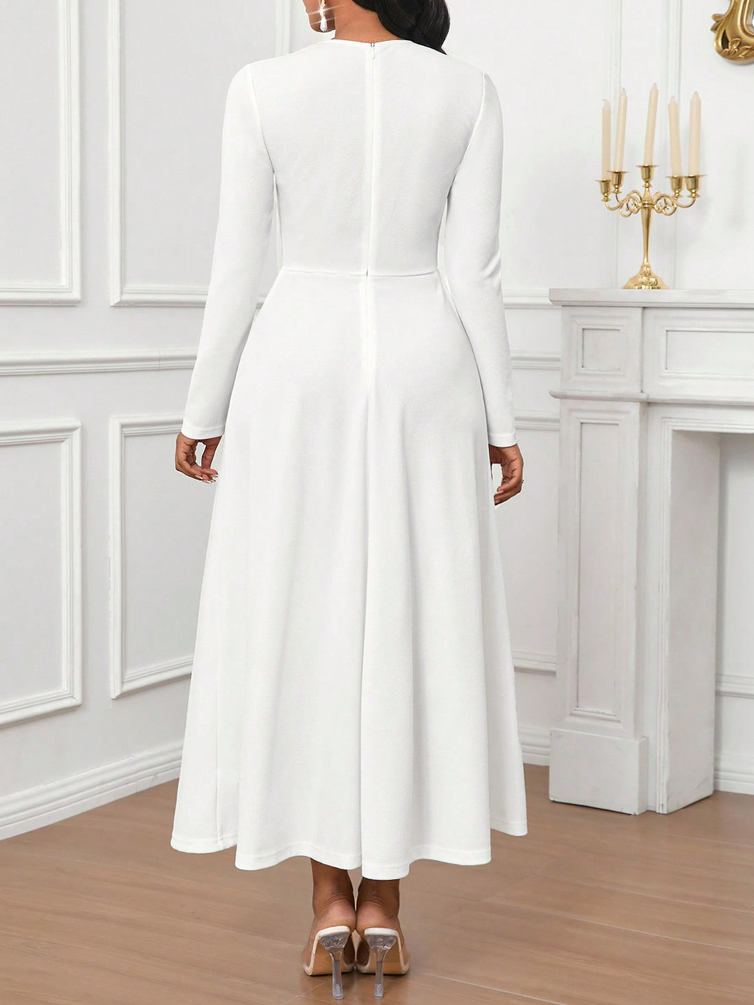 Get ready to turn heads with our Elegant White Long Sleeve Twist Tie Dress for Women! This versatile dress is perfect for both parties and daily wear, making it a must-have addition to your wardrobe. The elegant twist tie detail adds a touch of sophistication, while the long sleeves keep you warm and stylish. Don't miss out on this must-have dress!