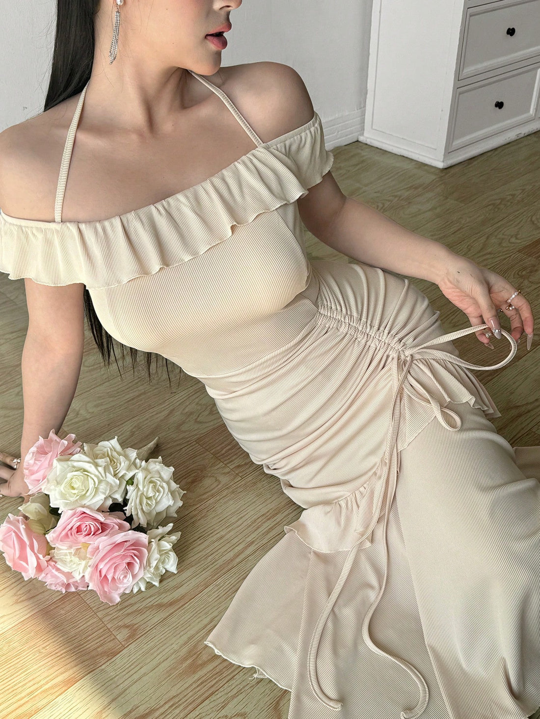 Unleash your unique style with our Elegant Asymmetrical Hem Dress! This dress features an asymmetrical hem, ruched waist, and ruffle trim, adding an elegant touch to any outfit. With its eye-catching design, you'll stand out from the crowd and feel confident all day long. Perfect for any occasion, this dress will make you the center of attention.