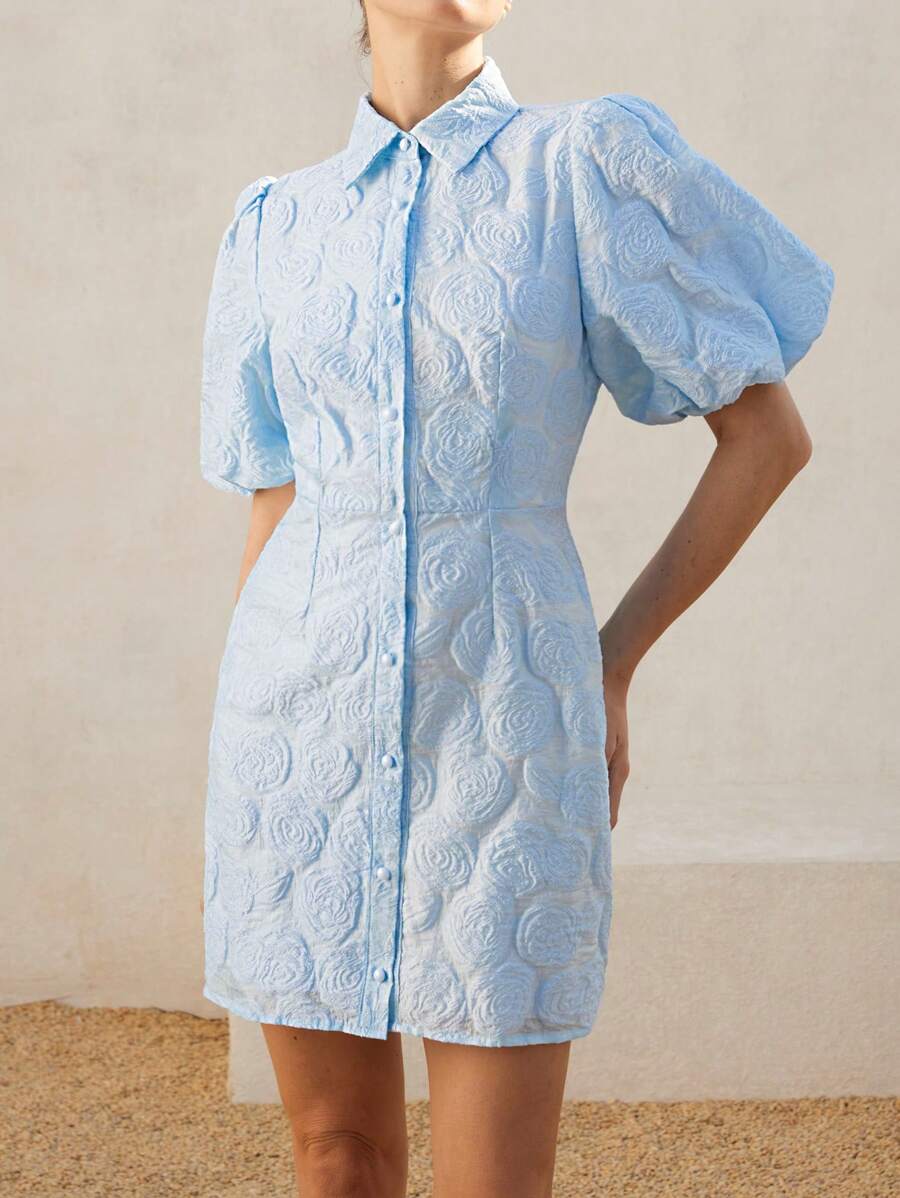 Step into romance with this playful jacquard dress designed to turn heads from Valentine's Day through every special occasion. Its intricate pattern and flattering silhouette bring a touch of elegance and fun to your wardrobe, making every moment feel like a celebration. Perfect for those who love to mix charm with style, this dress promises to elevate your look and your mood wherever you go.