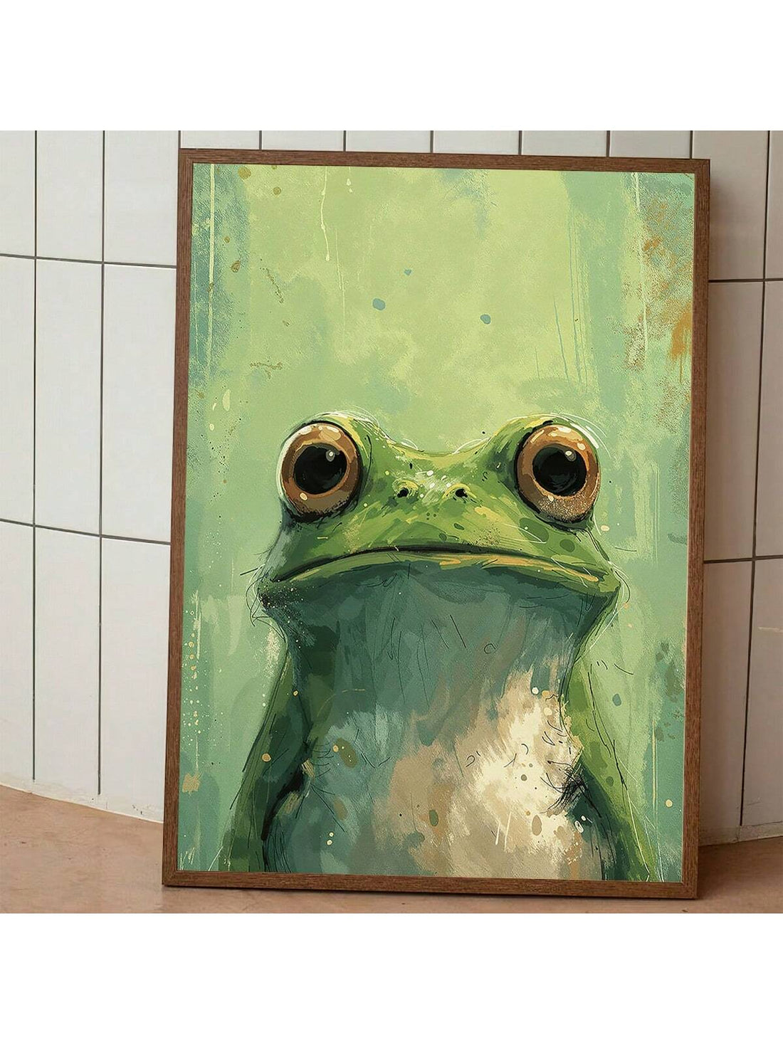 Add a splash of fun and color to any space with this Vibrant Chic Green Frog Canvas Art Print. Perfect for brightening up your living room, bedroom, or office, this playful piece brings a lively charm that sparks joy and creativity. Its bold green hues and whimsical design make it an eye-catching accent that effortlessly lifts your decor.