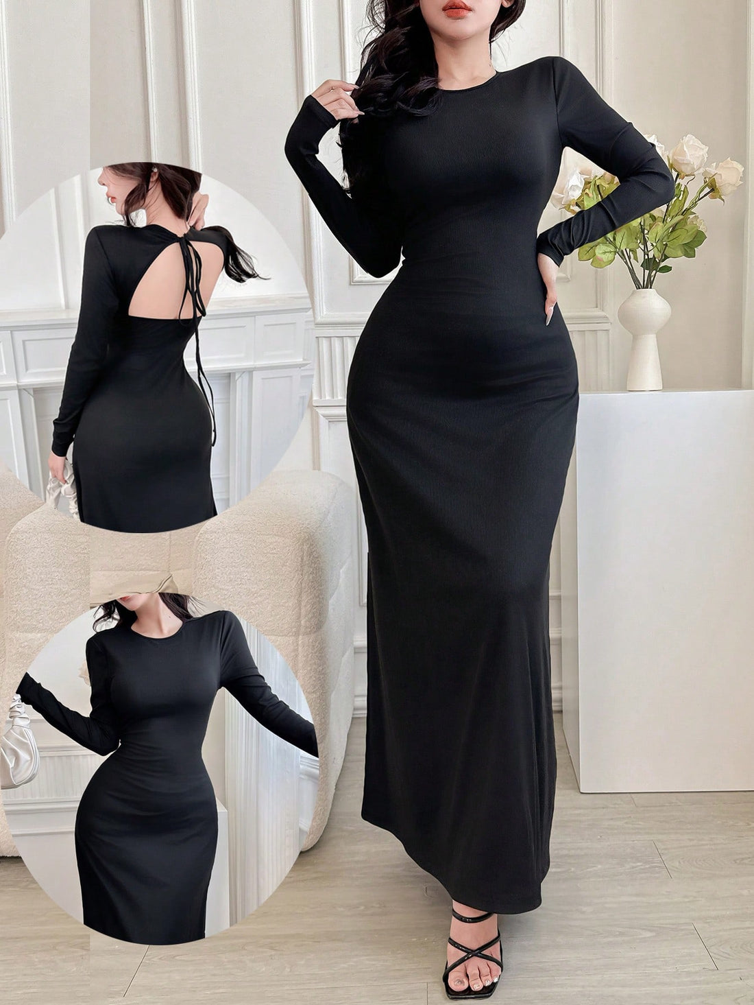 Get ready to turn heads in this chic women's dress! With its solid color and open back design, this dress is both stylish and versatile for any occasion. The lace-up detailing adds a unique touch, making you stand out from the crowd. Perfect for the fashion-forward woman who wants to make a statement!