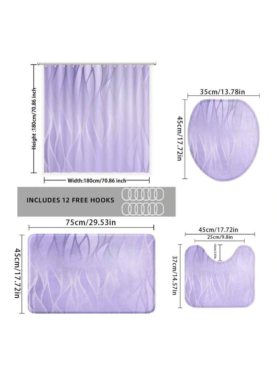 Add a splash of dreamy charm to your bathroom with this Ombre Purple Cloud Pattern Shower Curtain Set. Featuring a soft gradient of purple hues and fluffy cloud designs, it brings a whimsical yet minimalist vibe to your space. Complete with 12 sturdy hooks, this set makes hanging a breeze while elevating your bathroom décor to playful luxury.