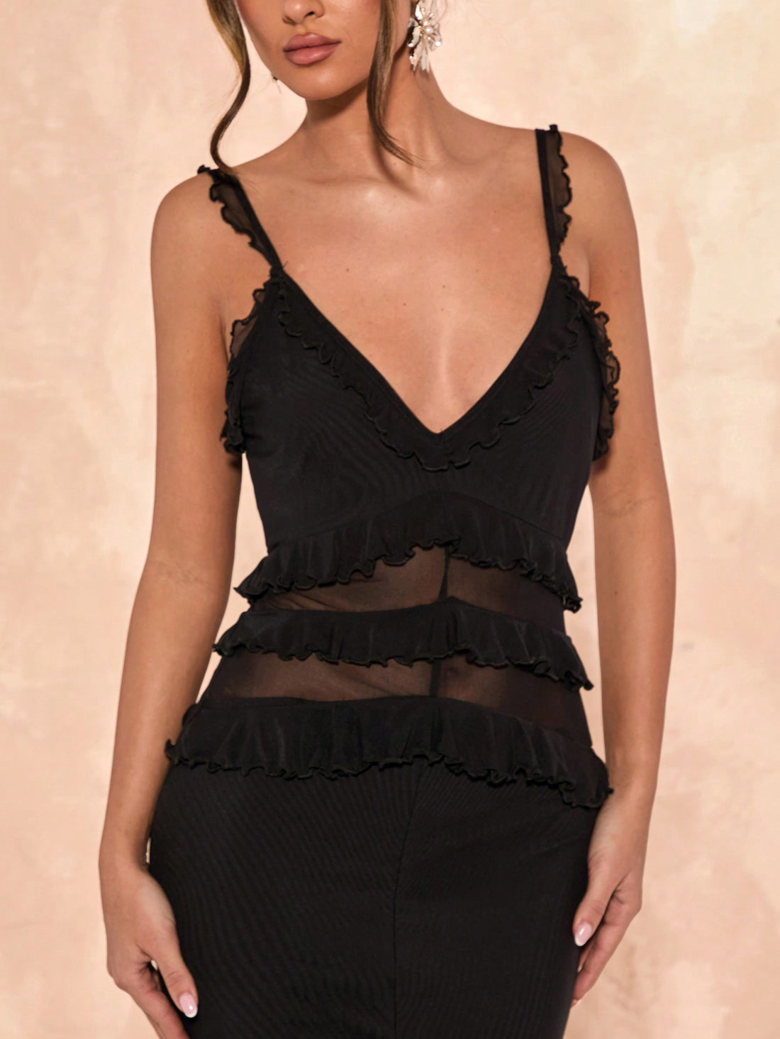 Stand out in style with our Elegant Backless Ruffle Trim Dress for Women. This chic and fashionable dress features a stunning backless design and playful ruffle trim. Perfect for any occasion, add a touch of elegance to your wardrobe with this solid color dress.