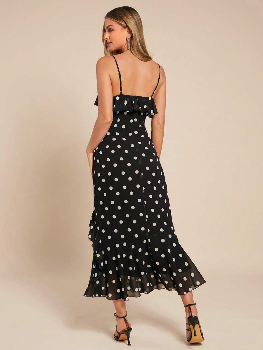 This playful fishtail bodycon dress combines classic black and white polka dots with a curve-hugging silhouette that flatters every shape. Perfect for all seasons, its elegant design lets you twirl from daytime charm to evening sparkle effortlessly. Whether at a garden party or a night out, this dress adds a fun yet sophisticated vibe to your wardrobe.