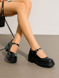 chunky Mary Jane platform shoes image 3 showing visible heel, strap, toe, color, and material details