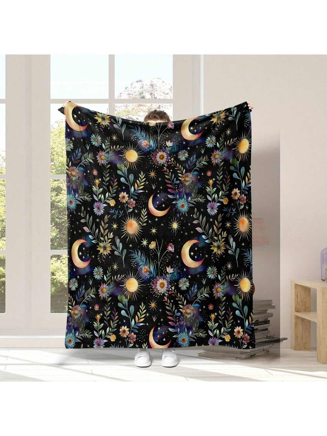 Wrap yourself in magic with our Cozy Whimsical Floral Starry Sky Flannel Blanket! Soft and reversible, it’s perfect for snuggling up at home or taking on your adventures. Whether it’s chilly nights or breezy days, this travel-friendly blanket keeps you comfy all year round with its dreamy floral and starry sky design. Let every cozy moment feel like a playful escape!