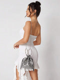 Close-up view of fashionable ladies' top handle hobo bag - elegant and versatile shoulder bag for any occasion with hobo silhouette, top handle for daily use