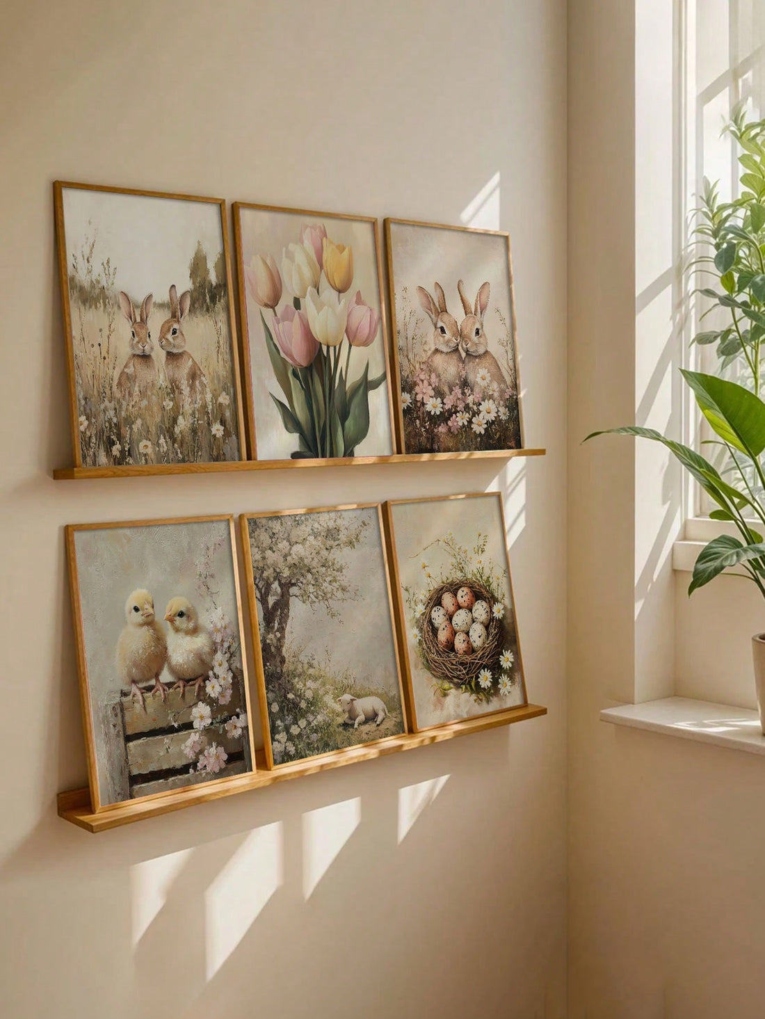Spruce up your home this spring with our Charming 6-Piece Easter Bunny Farmhouse Prints! These adorable prints will add the perfect touch of whimsy to your decor. Evoke feelings of new beginnings and joy with this lovely set. Hop to it and add these to your collection today!