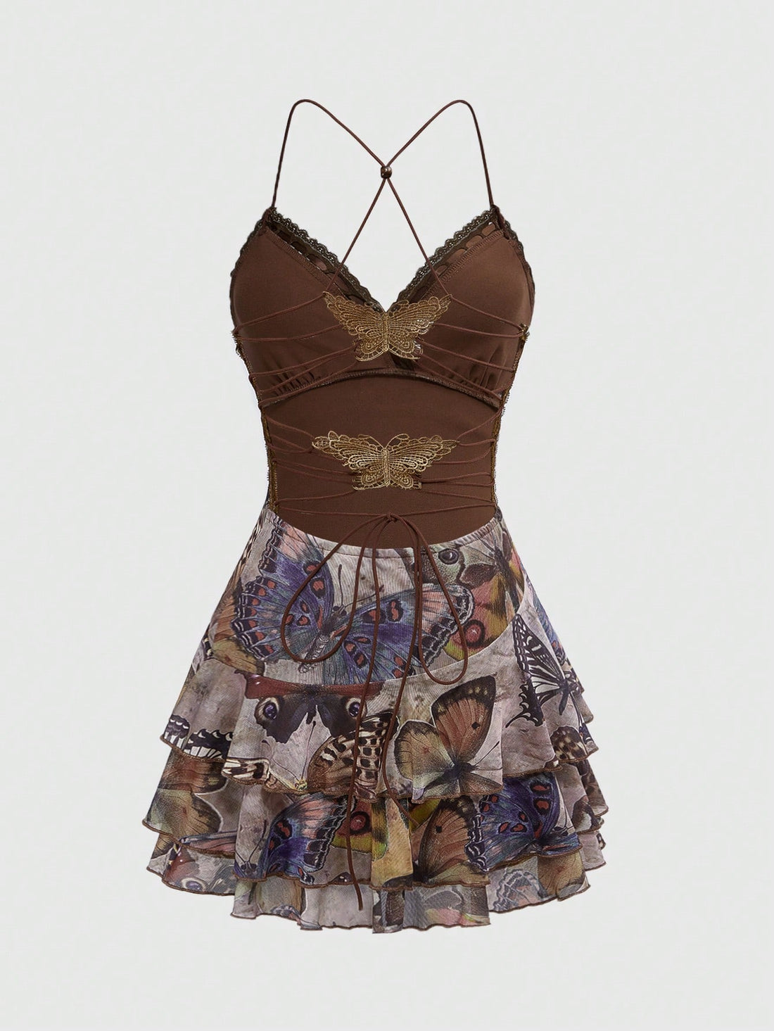 Step into a whimsical world with this Vintage Fairycore Dress, adorned with delicate butterfly prints that flutter with every move. The charming hollow back adds a touch of airy elegance, perfect for dancing through music festivals or sunny days. Light, playful, and effortlessly enchanting, this dress invites you to embrace your inner fairy and make every moment magical.