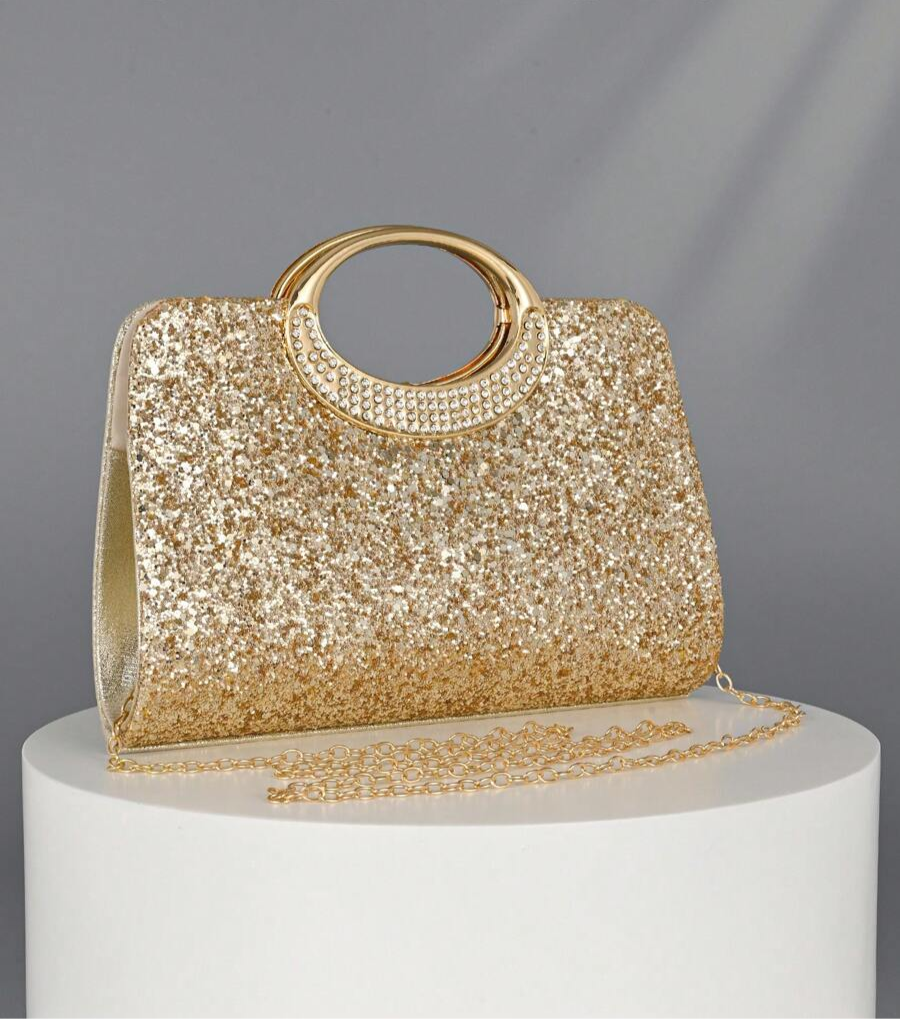Shine bright with this Luxury Rhinestone Evening Clutch, your new sparkling sidekick for dazzling nights. Perfectly sized to hold your essentials, it adds a touch of glamour to formal gowns, cocktail parties, and weddings—because every outfit deserves a little sparkle and sass!