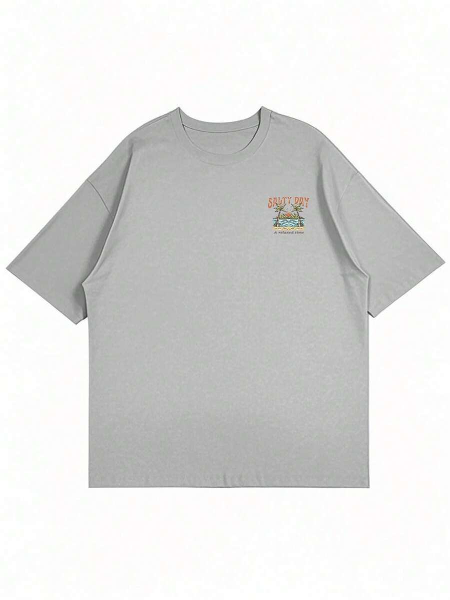 Get into the summer vibe with this playful Men's T-Shirt featuring a fun palm tree print and a clever slogan. Perfect for casual outings, this T-Shirt keeps you cool and stylish with its short sleeves and round neck. Let the good times roll!