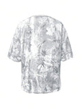 Image 2 - side profile of Trendy Women’s Casual Loose Camouflage Print Short Sleeve T-Shirt for Effortless Style