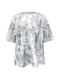 Image 3 - back view of Trendy Women’s Casual Loose Camouflage Print Short Sleeve T-Shirt for Effortless Style