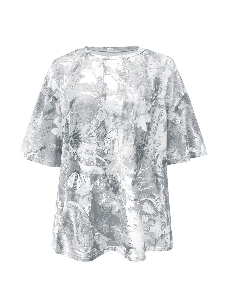 Image 3 - back view of Trendy Women’s Casual Loose Camouflage Print Short Sleeve T-Shirt for Effortless Style