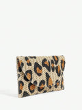 Party-ready leopard print clutch close-up detail