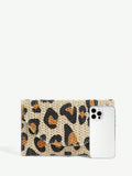 Vacation clutch bag with flap closure and apricot color