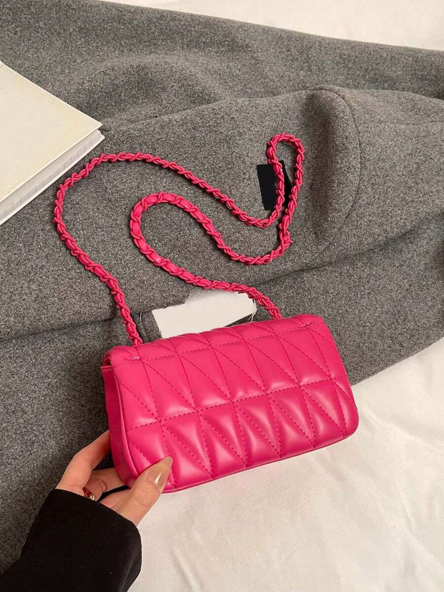 Add a dash of charm to your look with this Chic Quilted Chevron Crossbody Bag! Its playful quilted chevron pattern adds stylish texture, while the secure twist lock keeps your essentials safe on the go. Perfectly sized and effortlessly cool, this bag turns any outfit into a fun fashion statement.