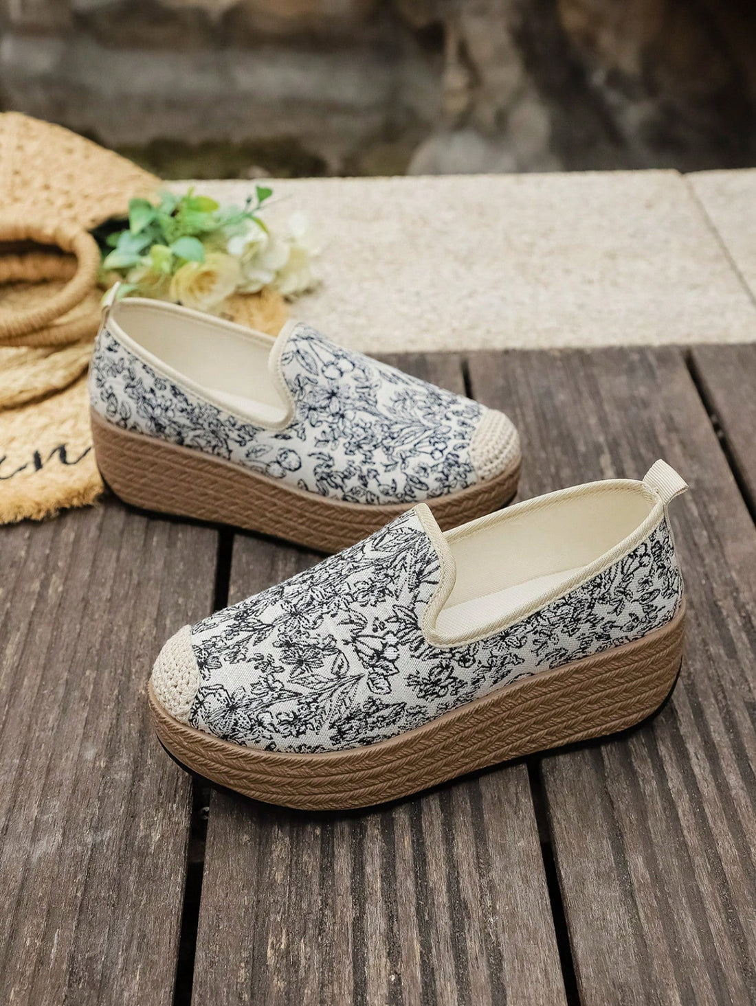 Slip on these Chic & Comfy loafers and your feet will thank you. Made with breathable striped canvas and a platform for added height, these funky shoes are perfect for any occasion. With a touch of sophistication and a dash of comfort, you'll be stylish and trendy without even trying!