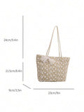 Image 9 - styled outfit of Chic Summer Casual Woven Rope Knot Floral Tote Bag - Your Essential Beach Companion