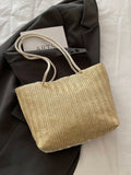 Image 5 - handle detail of Chic Summer Casual Woven Rope Knot Floral Tote Bag - Your Essential Beach Companion