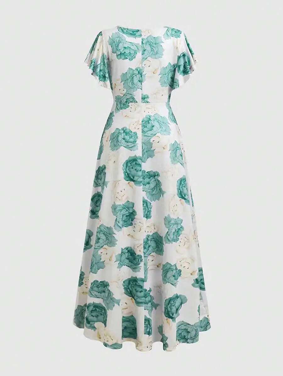 Embrace sunny days in style with this Floral Print Ruffle V-Neck Maxi Dress designed just for plus sizes. Its playful ruffles and vibrant floral pattern bring a fresh, flirty vibe perfect for spring and summer. The flattering V-neckline adds a touch of charm, while the flowing maxi length ensures comfort and movement all day long. Step out feeling fabulous and carefree wherever your adventures take you!