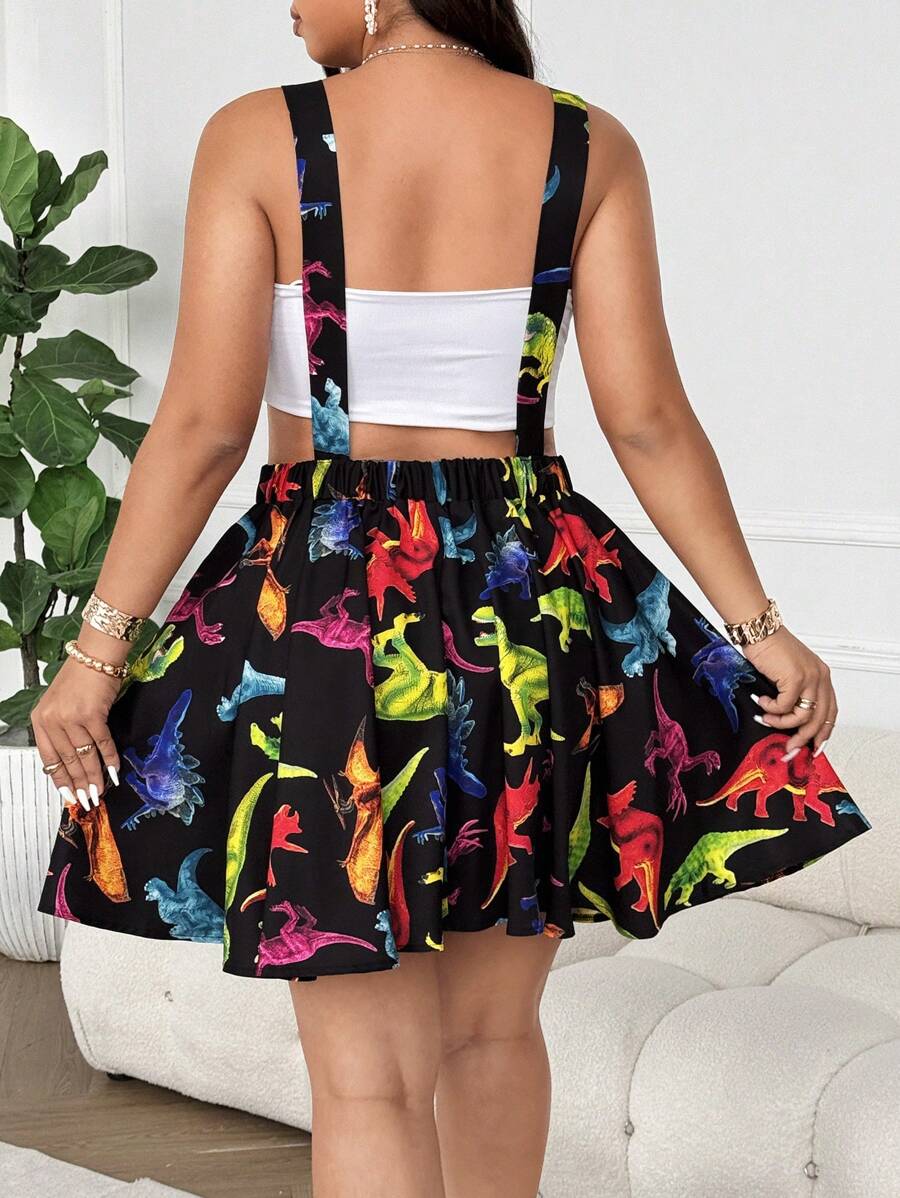 Charming Plus Size A-Line Christmas Tree Print Dress for Women