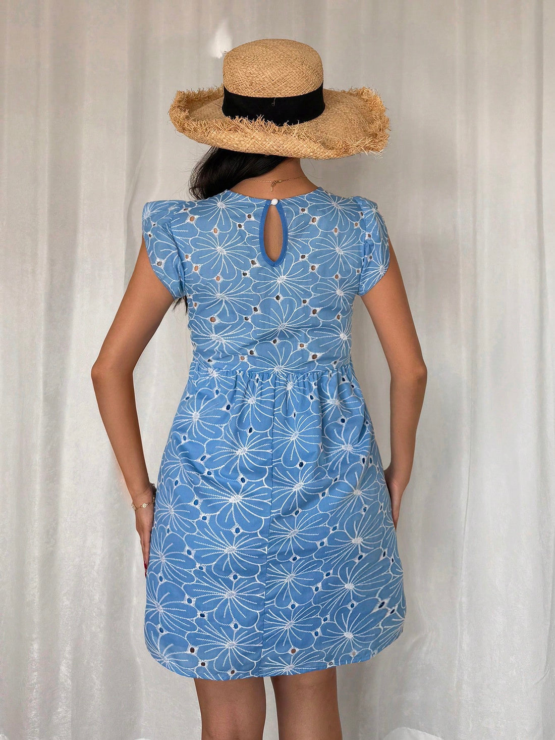 Get ready to turn heads in this chic embroidered jacquard mini dress! Featuring intricate detailing and a playful ruffle trim, this dress is perfect for casual spring and summer vacations. You'll feel effortlessly stylish and comfortable while making a statement. Add this unique piece to your wardrobe now!