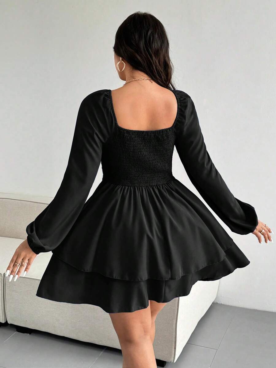 Step out with confidence in this Elegant Plus-Size Solid Color Tie-Up Double Hem Dress. Designed to flatter your curves with a playful tie-up detail and a chic double hem, it blends comfort and timeless style effortlessly. Perfect for any occasion where you want to feel fabulous and fun!