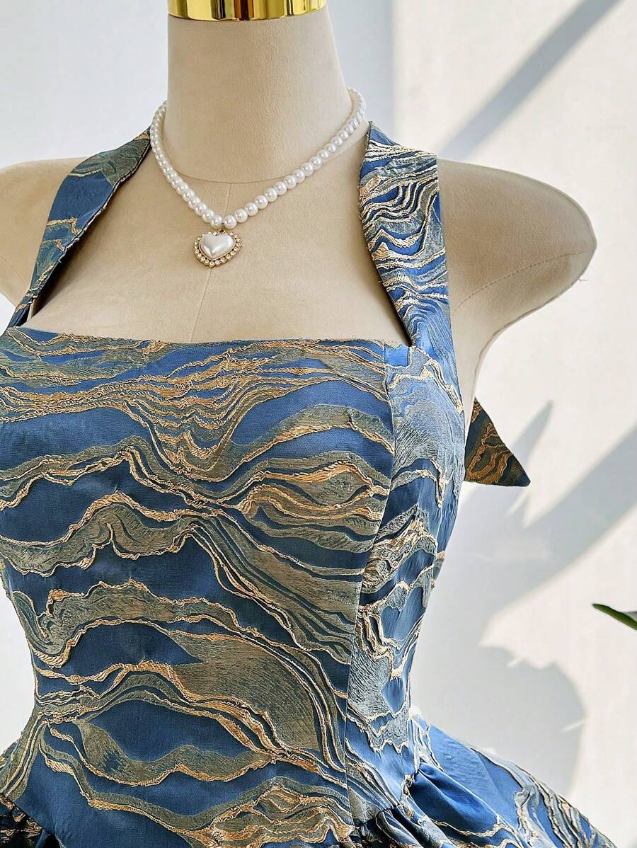 Step into summer with this Elegant Halter Neck Jacquard Mini Dress! Its stylish halter neckline and textured jacquard fabric create a playful yet sophisticated vibe, perfect for sunny days and warm nights. Flirty and fun, this mini dress offers a flattering fit that moves with you, making every moment feel like a celebration. Elevate your summer wardrobe with a chic look that's impossible to resist!