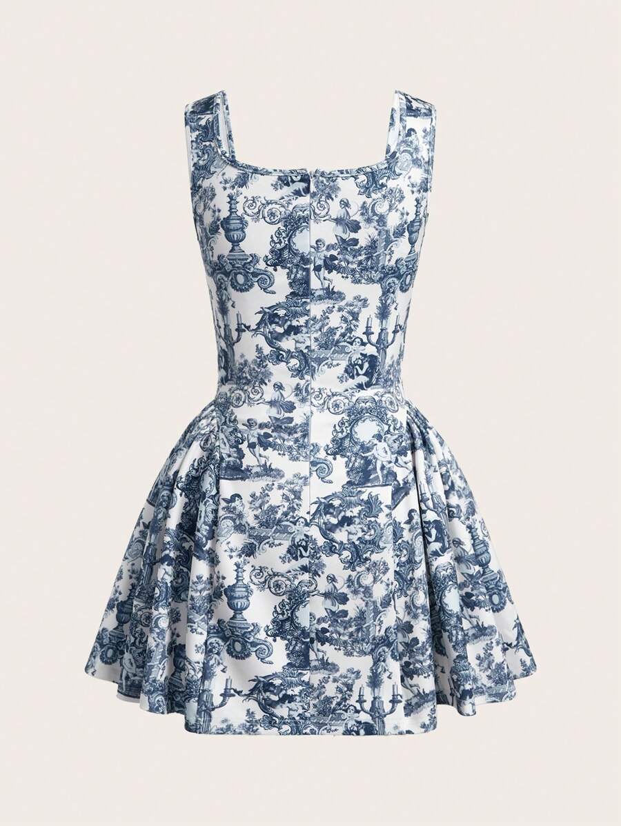 Get ready to turn heads during your next vacation with our Summer Chic dress! This playful mini dress features a beautiful blue and white porcelain print, a flattering waistline, and a fun bubble hem. You'll be the most stylish one on the beach!