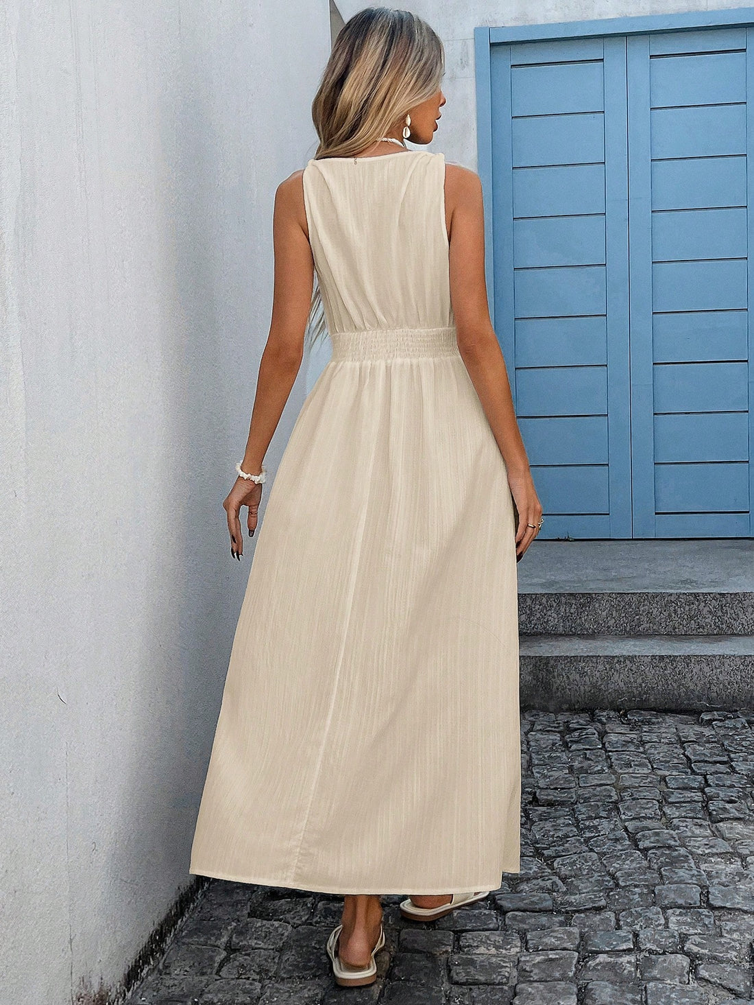 Step into summer with this playful sleeveless dress featuring elegant solid colors and delicate lace splicing. Its breezy design keeps you cool and stylish, making it the perfect choice for your sunny vacation adventures. Embrace effortless charm and comfort wherever you go!