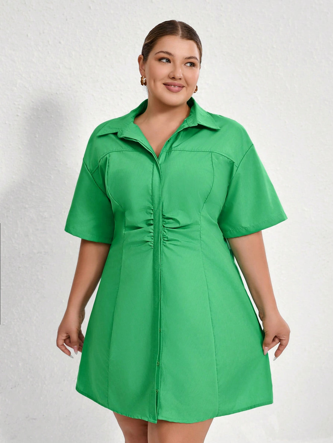 Step out in style with the Aveloria Modichic dress, designed to flatter plus-size figures with its cinched waist and breezy short sleeves. This button-down beauty combines comfort and charm, making it perfect for sunny days or casual outings. Embrace effortless elegance and playful vibes wherever you go!